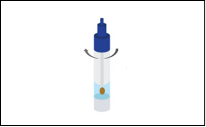 將採樣棒放回樣本收集管及銷緊。